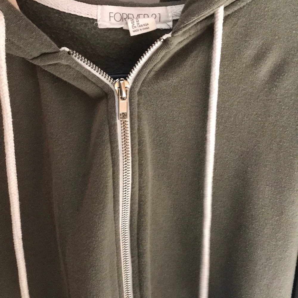 A green forever 21 zip up